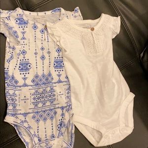 Baby girl shirts (2) and shorts (1)